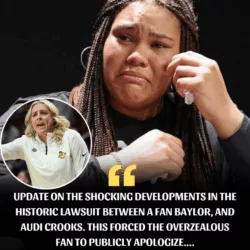 BREAKING UPDATE: Explosive twists rock the once-unthinkable lawsuit between die-hard Baylor fan and NCAA star Audi Crooks — court revelations spark outrage, social media erupts, and mounting pressure ultimately forces the overly aggressive fan into a humiliating public apology that no one saw coming, raising serious questions about fandom, obsession, and accountability in modern sports culture.