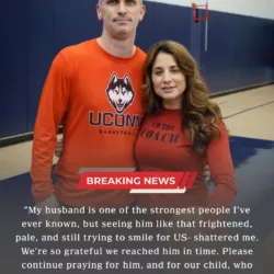 “Our Rock is Fighting” — Andrea Hurley Breaks Silence on Dan Hurley’s Sudden Medical EmergencyThe high-octane world of college basketball came to a grinding, silent halt late last night as news filtered out of the University of Connecticut. Dan Hurley, the fiery, charismatic, and back-to-back championship-winning head coach of the UConn Huskies, was rushed to a local hospital following a sudden and "significant" medical emergency during a private team function. For hours, the "Husky Nation" waited in a state of collective shock, with social media filling with prayers and tributes to the man who restored UConn to the pinnacle of the sport. This morning, his wife and the matriarch of the program, Andrea Hurley, stepped forward to provide a heart-wrenching yet hopeful update on the coach’s condition. The Incident: A Sudden Silence in Storrs According to witnesses, the emergency occurred unexpectedly during what was supposed to be a quiet evening at the Hurley residence. Hurley, 53, known for his relentless energy and "100-miles-per-hour" approach to life, reportedly collapsed and was treated on-site by first responders before being transported by ambulance to the university’s trauma center. The atmosphere in Storrs has been described as "somber and surreal." Players, many of whom view Hurley as a second father, were seen gathered outside the medical center in the early hours of the morning, hoods up, waiting for any sign of news. The man who had been the loudest voice in every arena in America was suddenly fighting a battle in total silence. Andrea Hurley’s Statement: "The Strength of a Family" In a statement released through the university’s athletic department, Andrea Hurley—who has been Dan’s constant shadow and fiercest supporter throughout his coaching journey—addressed the situation with the poise and grit that UConn fans have come to admire. “This is a difficult time for our family, and for the entire UConn community,” the statement began. “Dan is currently under the care of an incredible team of doctors. While the situation was sudden and frightening, he is stable and, in true Hurley fashion, he is already showing us the fight that we all know so well. Our rock is fighting, and he is not alone.” Andrea went on to express her profound gratitude for the outpouring of love that has flooded in from across the globe—from rival Big East coaches to former players and even the casual fans who only know Dan through his sideline intensity. “To the fans who have sent prayers, the students who held vigils, and the coaching community that has reached out—thank you,” she wrote. “We feel the strength of your support. It is the fuel that is helping us through these uncertain hours. Dan has always said that UConn is a family, and today, that family is what is holding us up.” The Impact: More Than a Coach The medical emergency comes at a time when Hurley’s legacy is already cemented in the rafters of Gampel Pavilion. However, the reaction to his hospitalization proves that his impact transcends X’s and O’s. Across the country, the narrative hasn't been about "three-peats" or tournament seeds; it has been about the humanity of a man who wears his heart on his sleeve. “Dan Hurley is the heartbeat of this university,” said one longtime UConn donor outside the hospital. “You see him screaming on the sidelines and you think he’s invincible. To hear he’s in the hospital… it just puts everything into perspective. Basketball doesn't matter today. Dan matters.” The Road Ahead: A Program in Waiting While the specifics of the medical emergency remain private out of respect for the family, the university has announced that Associate Head Coach Kimani Young will oversee day-to-day operations of the program indefinitely. However, the school made it clear that there is no timeline for Hurley’s return, emphasizing that "his health and his family are the only priorities that exist right now." The Huskies' locker room remains closed to the media, but sources close to the team say the players are "devastated but unified," leaning on each other just as Hurley taught them to do during the toughest stretches of the season. Conclusion: The Heart of a Champion As the sun rises over Storrs, the "UConn" blue flags are flying at half-mast in the hearts of the fans. The image of Dan Hurley—pacing the sidelines, barking instructions, and celebrating with his players—feels like a distant memory compared to the reality of the quiet hospital room where he now rests. But if there is one thing Andrea Hurley made clear in her update, it’s that the Hurley spirit is far from broken. “He is a champion in every sense of the word,” her statement concluded. “And he will approach this recovery with the same ferocity he brings to the court. We ask for continued privacy as we navigate this, but please keep those prayers coming. We hear them. We need them.” For now, the basketball world waits. Not for a win, not for a trophy, but for the return of the man who turned a game into a mission and a team into a family.